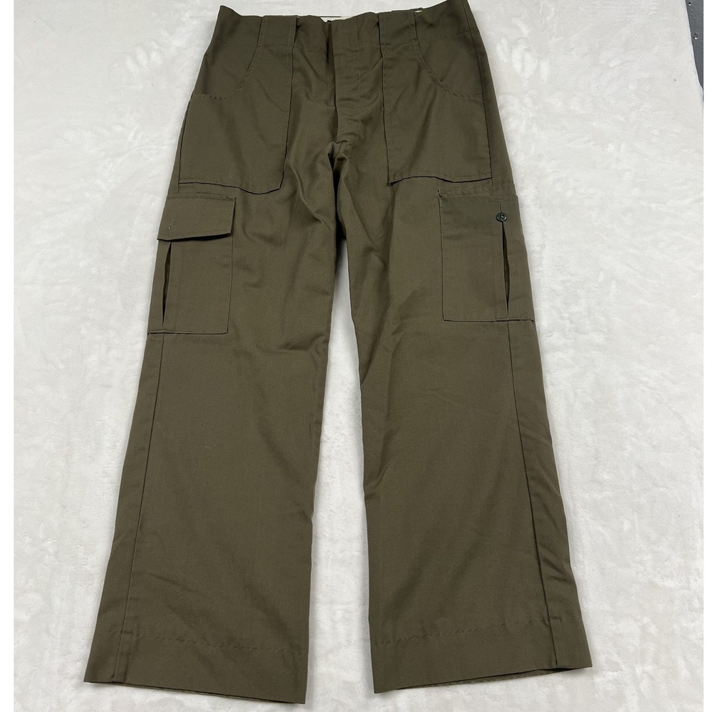 Vintage Eddie Bauer Cargo Pants Mens 32 Olive Drab Military Utility Trousers